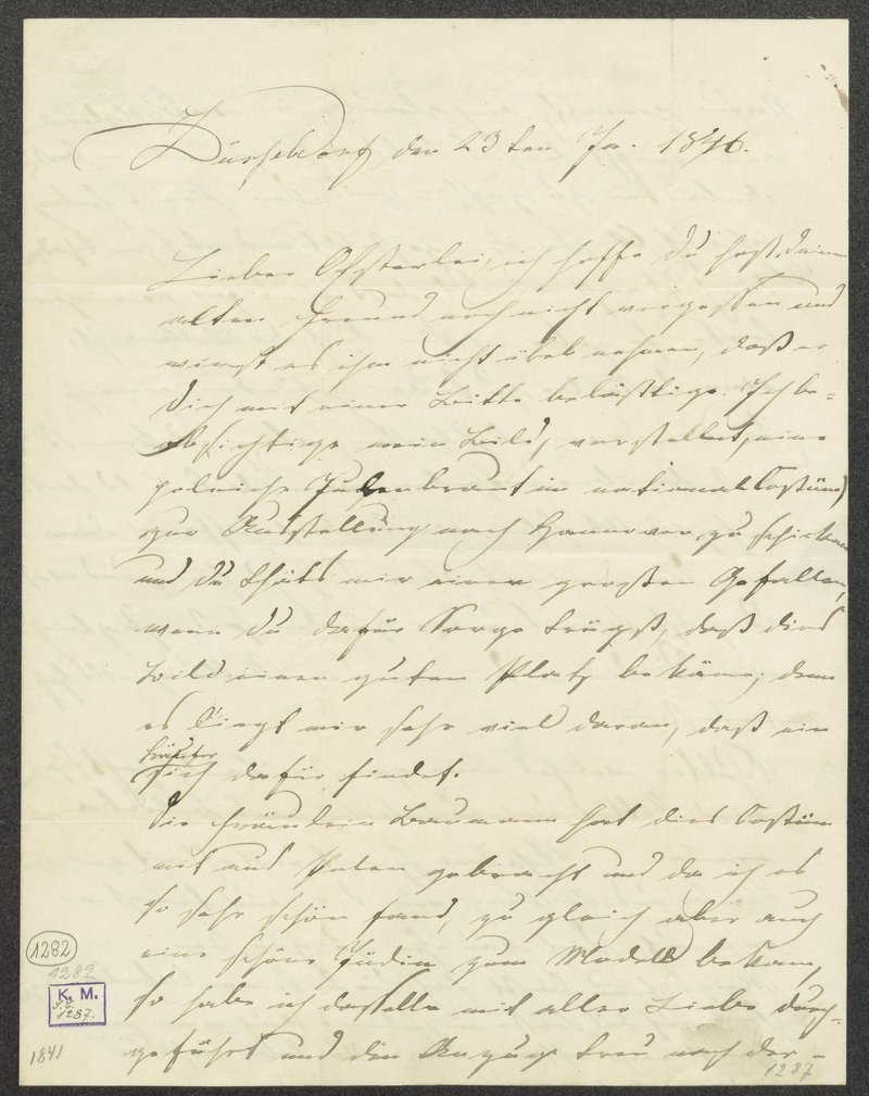 Brief an Prof. Carl Oesterley